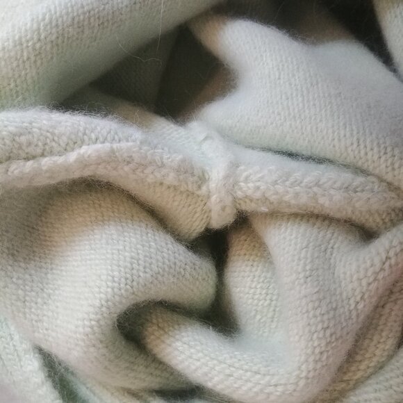 Y2K angora nylon blend fitted Medium V neck sweater top light apple green - Picture 11 of 15